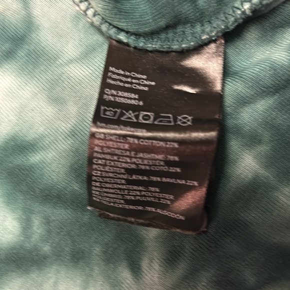 H&M x Smiley Green Tie Dye Smiley Face Button Up Shirt Towel Feel Size Large - Picture 6 of 7